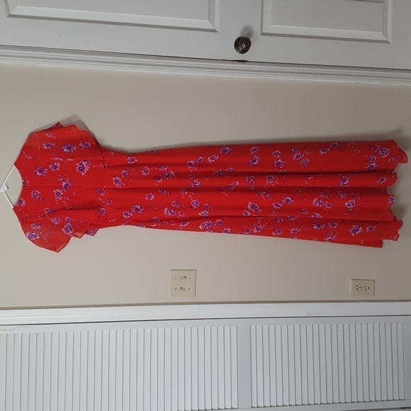 Lulu's Dearly Loved Red Floral Print Flutter Sleeve Maxi Dress - Picture 13 of 13
